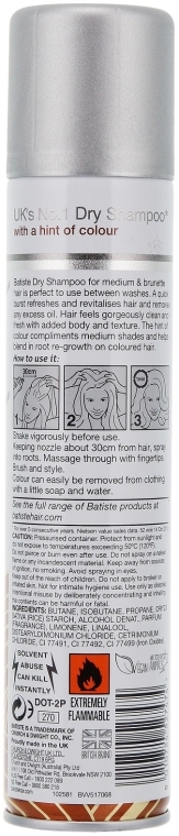 Сухий шампунь - Batiste Dry Shampoo and Medium Brunette a Hint of Colour — фото N8