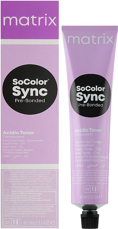 Безаміаковий тонер для волосся на кислотній основі - Matrix Color Sync Sheer Acidic Toner