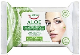 Парфумерія, косметика Серветки для зняття макіяжу з алое - Equilibra Aloe Salviettine Delicate