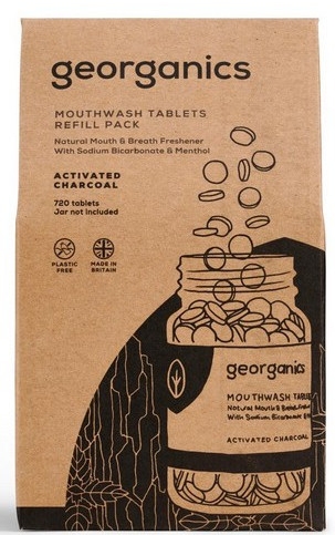 Таблетки для полоскания рта "Активированный уголь" - Georganics Mouthwash Tablets Refill Pack Activated Charcoal (сменный блок) — фото N1
