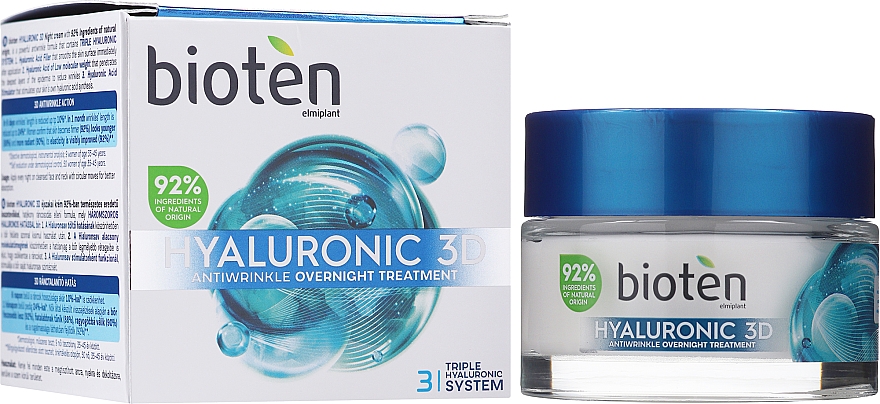 Нічний крем проти зморщок 35+ - Bioten Hyaluronic 3D Night Cream — фото N1
