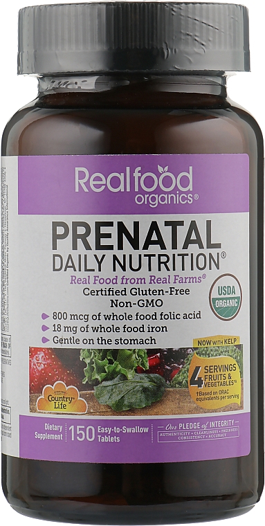Пренатальний комплекс - Country Life Real Food Organics Prenatal Daily Nutrition — фото N4