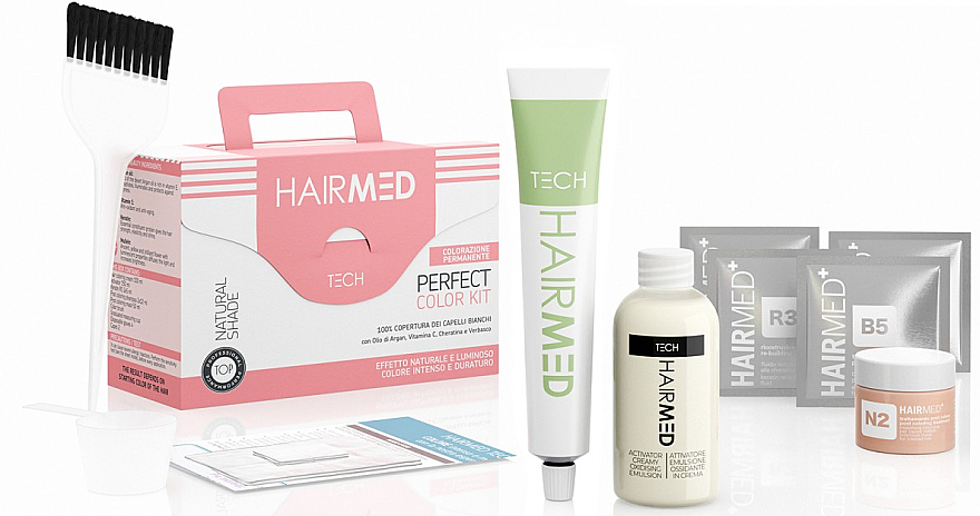 Набор для окрашивания волос - Hairmed Tech Perfect Color Kit Black — фото N1