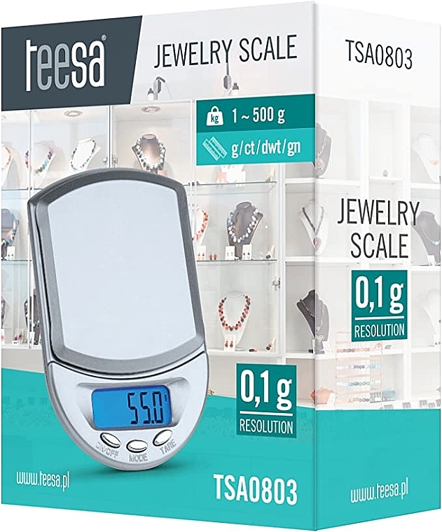 Ювелирные весы, серые - Teesa Jewelry Scale TSA0803 — фото N1