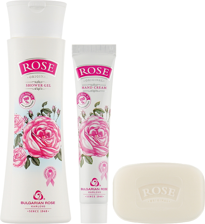 Подарочный набор для женщин "Rose" - Bulgarian Rose "Rose" (h/cr/50ml + s/gel200ml + soap/100g) — фото N2