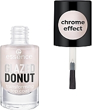 Топове покриття для нігтів з ефектом хрому - Essence Glazed Donut Transforming Top Coat — фото N1