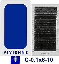Накладные ресницы "Elite", черные, 20 линий (mix, 0,1, С, 6-10) - Vivienne — фото N1