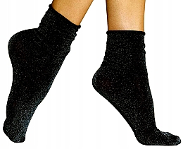 Шкарпетки для жінок "Flavia", nero/argento lurex  - Veneziana — фото N1