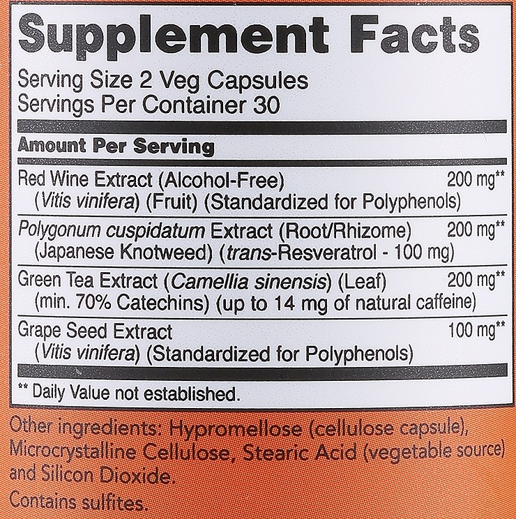 Ресвератрол натуральний, антиоксидант 50 mg - Now Foods Natural Resveratrol — фото N3
