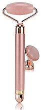 Массажный набор "Роллер с вибрацией и скребок гуаша", розовый кварц - Yeye (roller + gua-sha) — фото N3