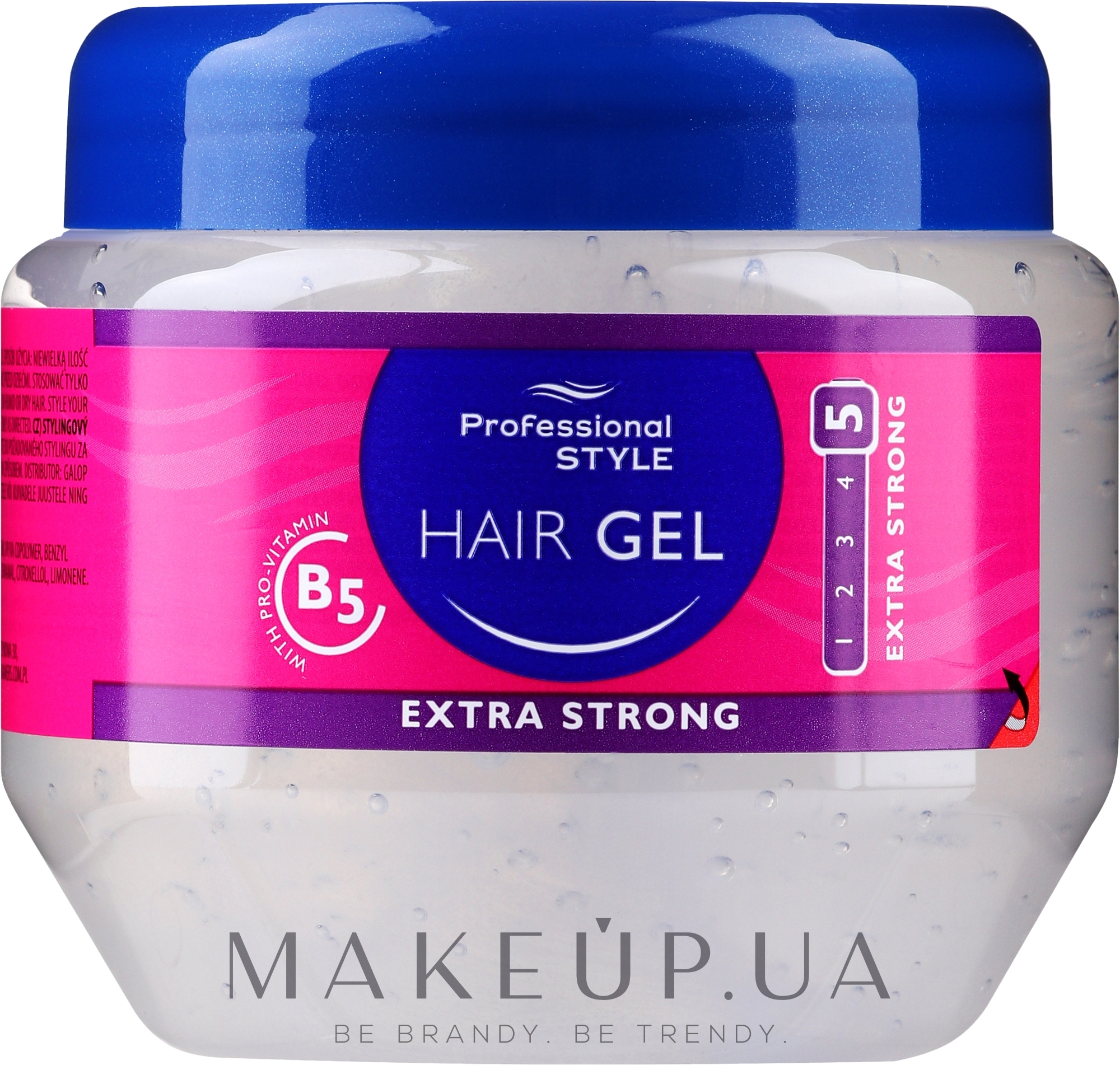 Гель для укладання волосся - Professional Style Hair Gel Extra Strong With Pro Vitamin B5 — фото 225ml