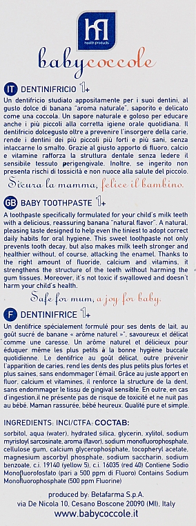 Зубная паста для детей "Банан" - Babycoccole Baby Toothpaste Banana Flavour — фото N3
