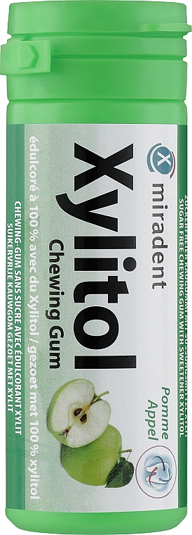 Жевательная резинка для детей "Яблоко" - Miradent Xylitol Chewing Gum 