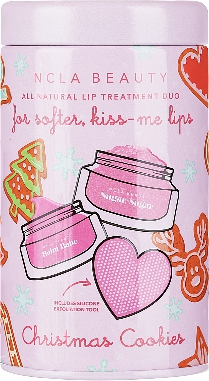 Набор - NCLA BEAUTY Christmas Cookies (l/balm/10ml + l/scrub/15ml + lip brush/1pc) — фото N1