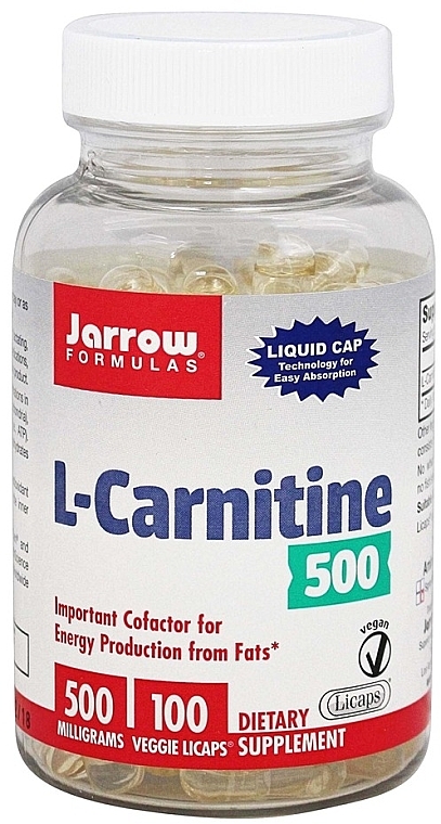 Харчові добавки - Jarrow Formulas L-Carnitine 500mg — фото N1