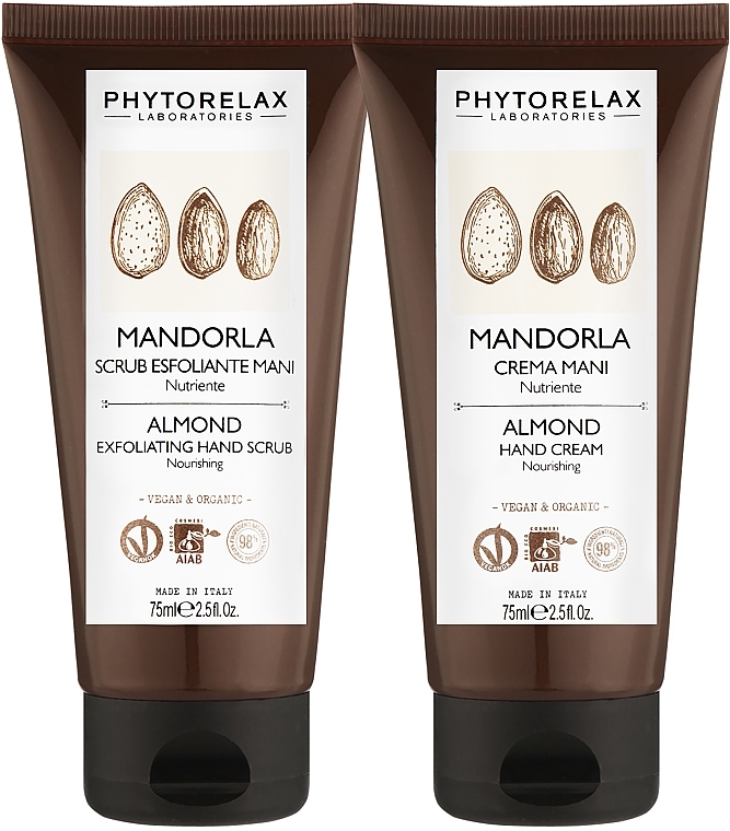 Набір - Phytorelax Laboratories Hand Treatment Almond (h/cr/75ml + h/scr/75ml) — фото N2