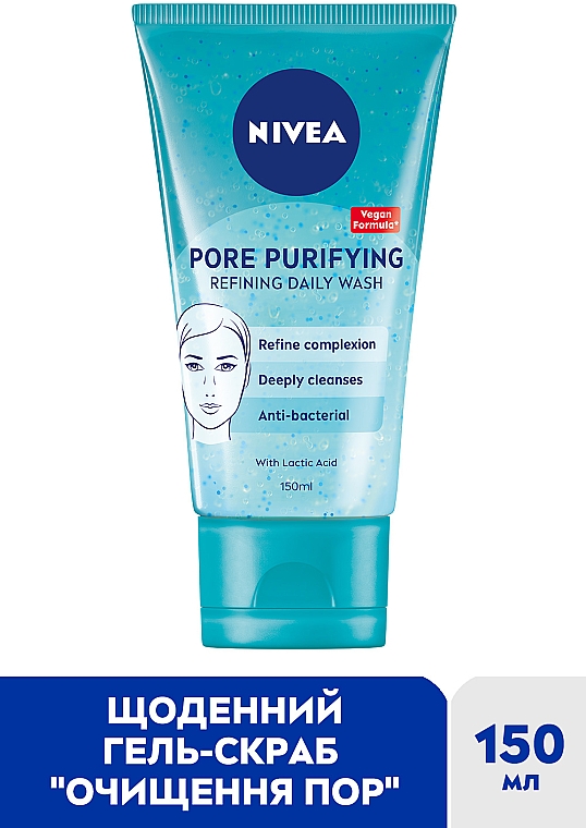 Щоденний очищуючий гель-скраб для обличчя проти недоліків шкіри - NIVEA Pure Effect Clean Deeper — фото N2