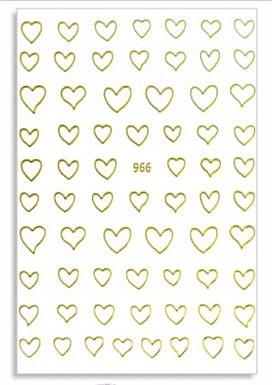 Наклейки для ногтей самоклеящиеся, золотые сердца - Deni Carte  — фото N1