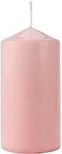 Свеча цилиндрическая 60x120 мм, розовая - Bispol — фото N1