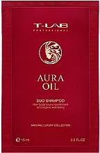 Духи, Парфюмерия, косметика Восстанавливающий шампунь для сухих и поврежденных волос - T-LAB Professional Aura Oil Duo Shampoo (пробник)