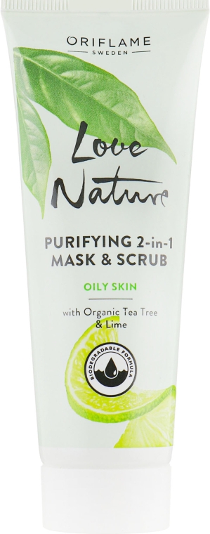 Очищающая маска и скраб 2 в 1 - Oriflame Love Nature Purifyng 2in1 Mask&Scrub — фото N1