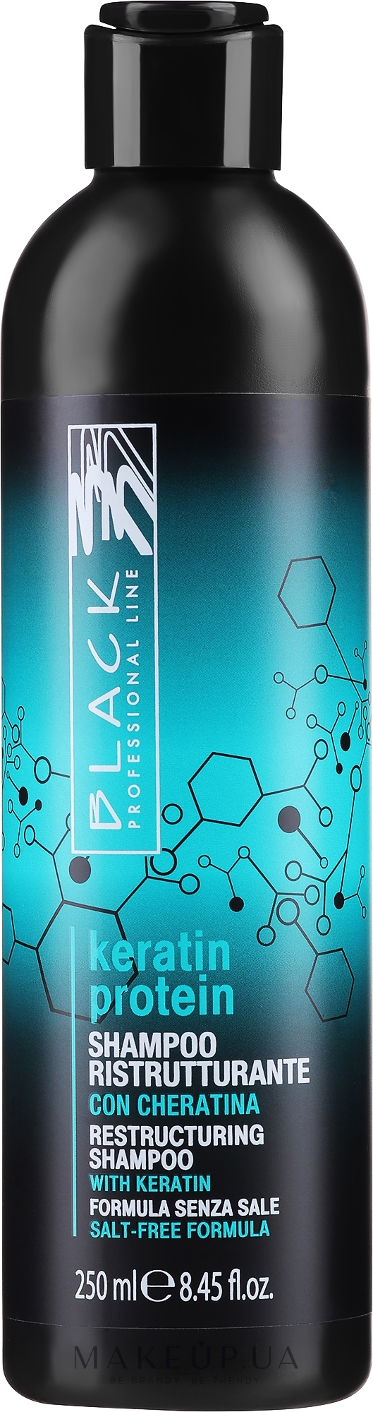 Реструктурирующий шампунь для поврежденных волос "Кератиновый протеин" - Black Professional Line Keratin Protein Shampoo — фото 250ml
