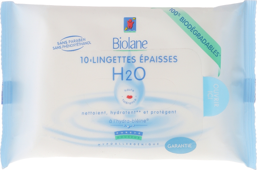 Дитячі збагачені щільні серветки - Biolane Baby H2O Napkins Eco Refill — фото N1