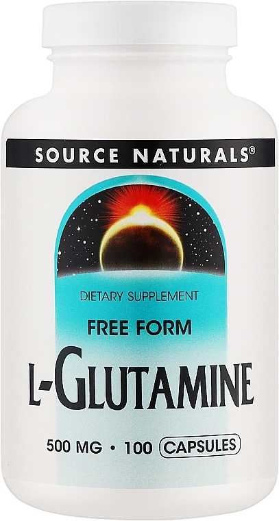 Диетическая добавка "L-Glutamin", 500 мг, капсулы - Source Naturals L-Glutamin 500mg — фото N1