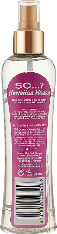 Спрей для тіла - So…? Hawaiian Honey Body Mist — фото N4