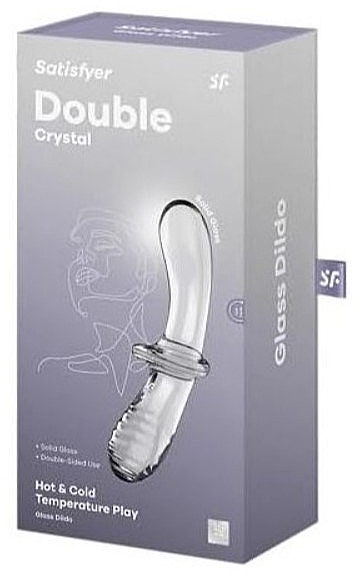 Стеклянный фаллоимитатор, прозрачный - Satisfyer Double Crystal Transparente — фото N1