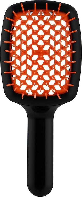 Расческа для волос, черно-оранжевая - Janeke CurvyM Extreme Volume Brush  — фото N1