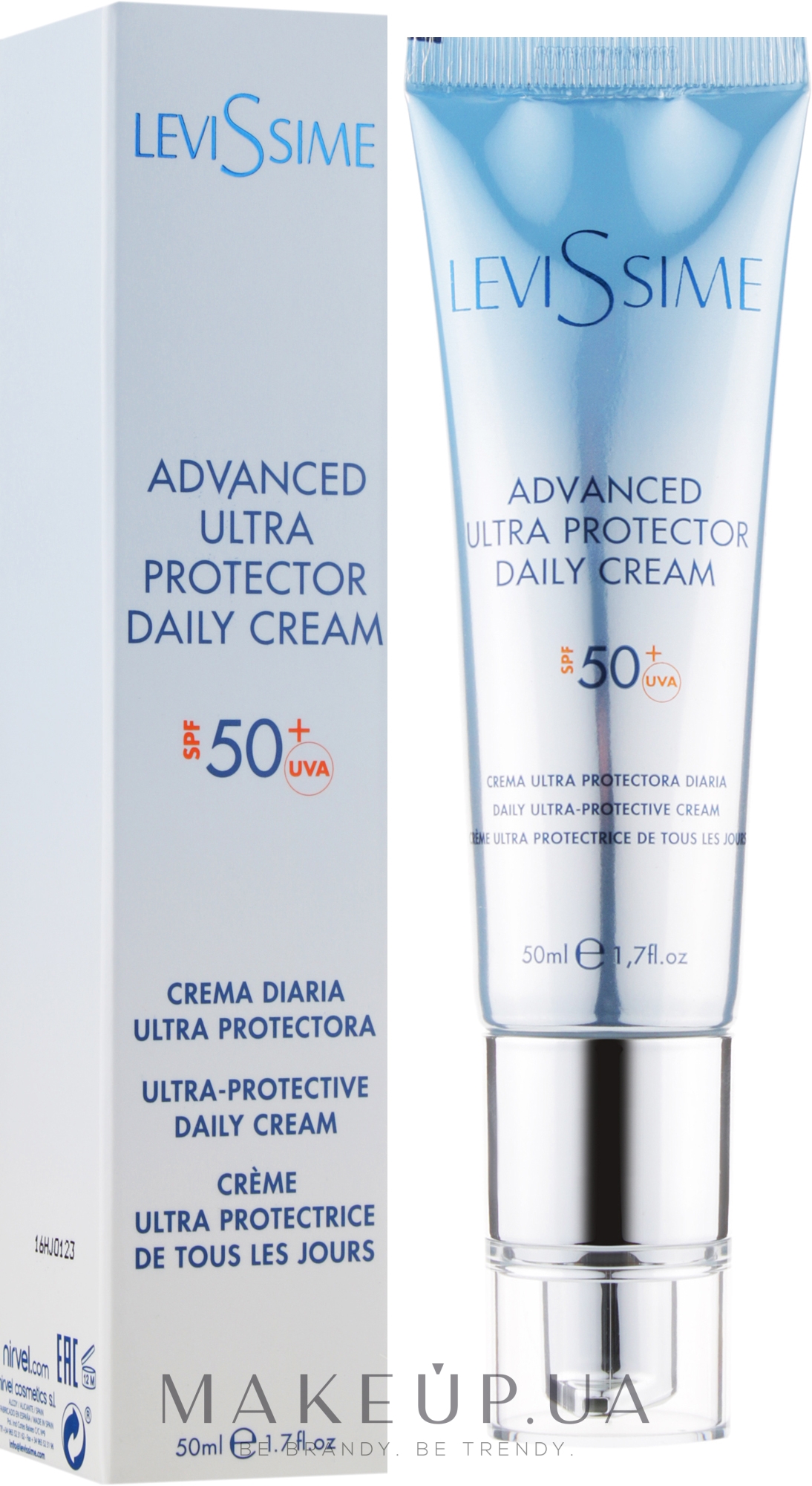 Сонцезахисний крем-гель для обличчя - LeviSsime Advanced Ultra Protector Daily Cream SPF50 — фото 50ml