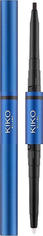 Олівець для брів 2 в 1 - Kiko Milano Blue Me 2-In-1 Perfecting Eyebrow Pencil — фото N1