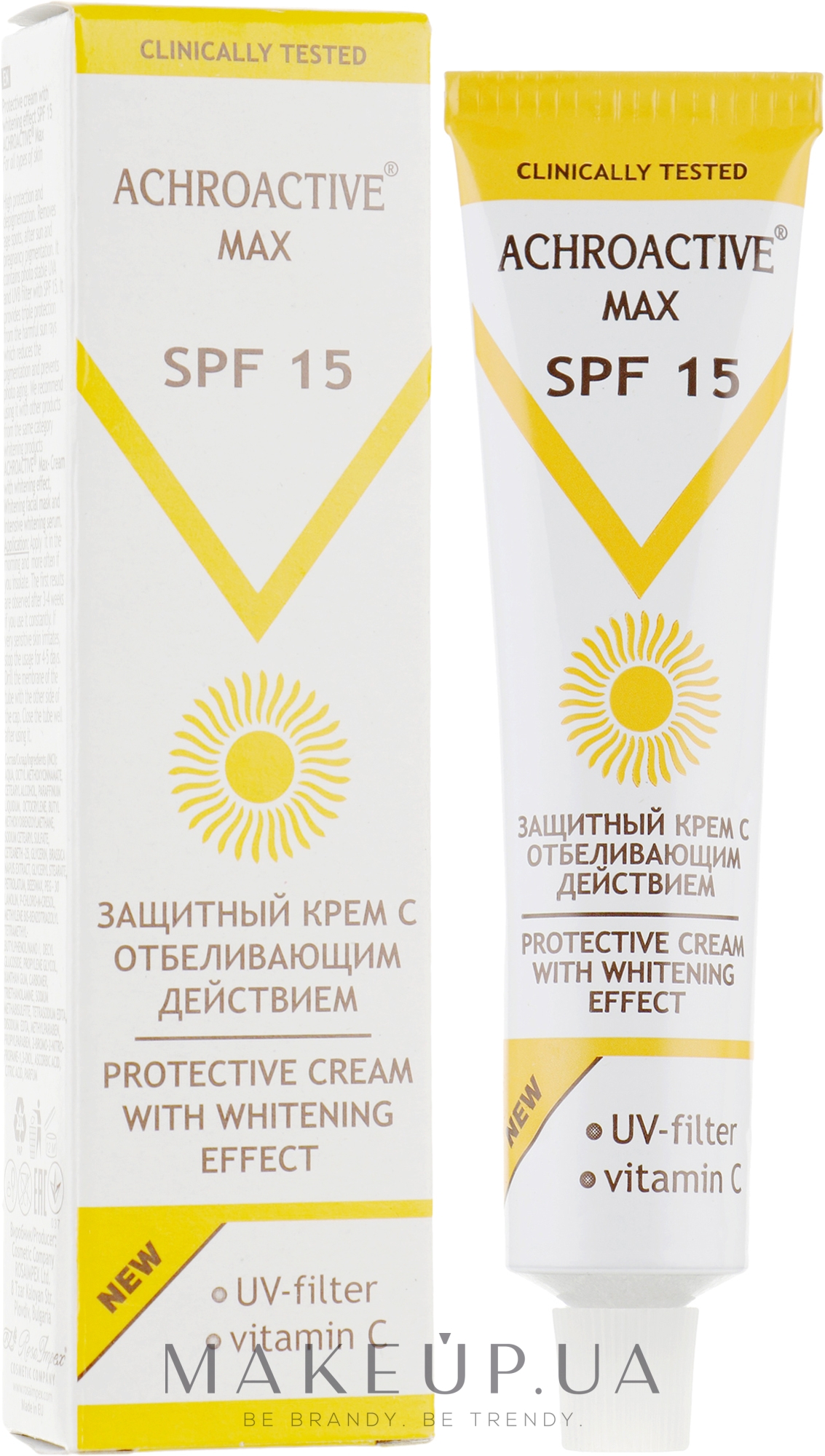 Захисний крем з відбілюючою дією SPF15 - Achroactive Мах Protective Cream With Whitening Effect — фото 45ml