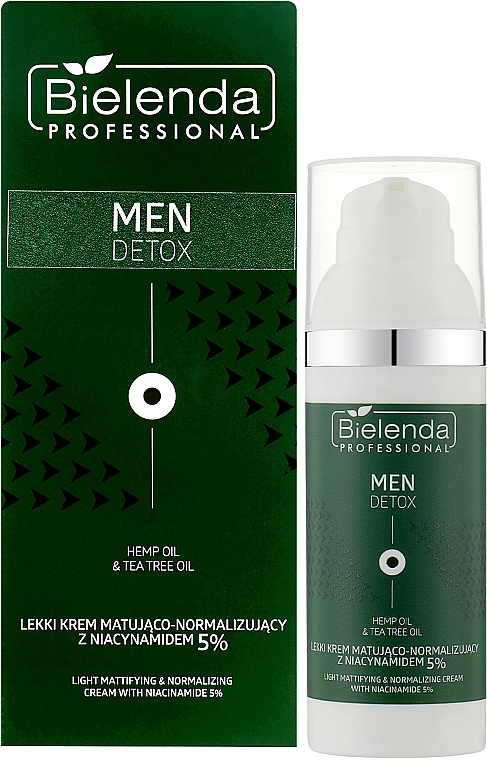 Крем для обличчя з ніацинамідом 5% - Bielenda Professional Men Detox — фото N2