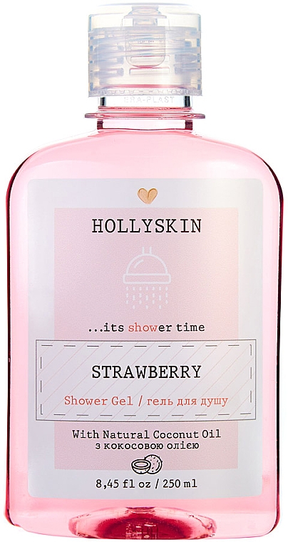 Натуральний гель для душу з ароматом полуниці - Hollyskin Strawberry — фото N1