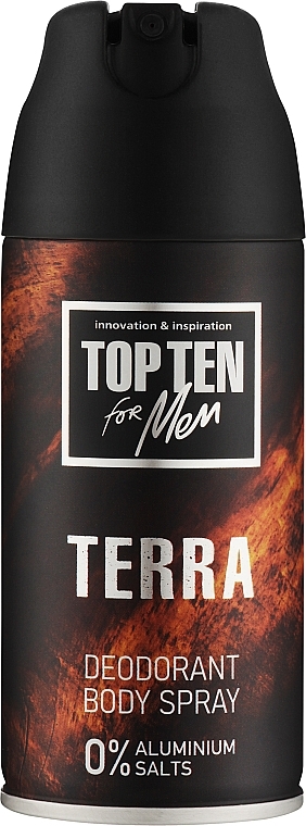Чоловічий дезодорант-спрей "Terra" - Top Ten For Men Deodorant Body Spray — фото N1