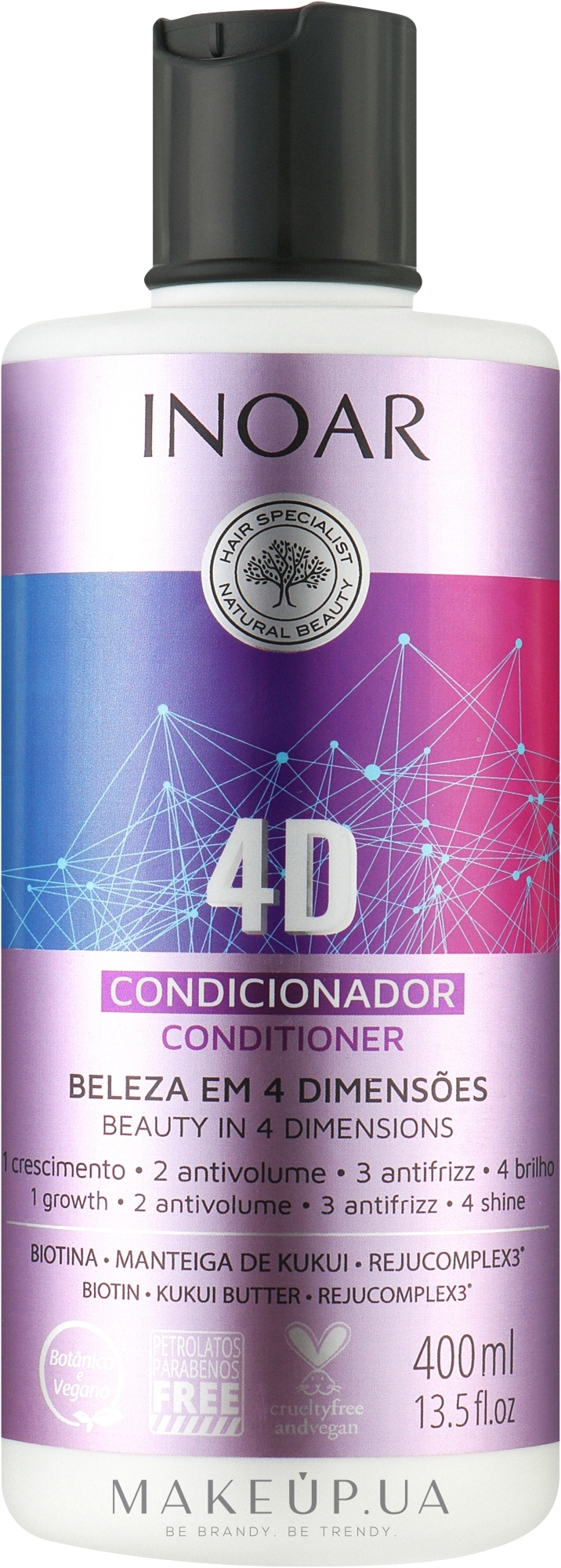 Кондиціонер для інтенсивного лікування - Inoar Beauty In 4 Dimensions Conditioner — фото 400ml