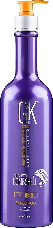 Срібний шампунь для освітленого волосся - GKhair Silver Shampoo — фото N3
