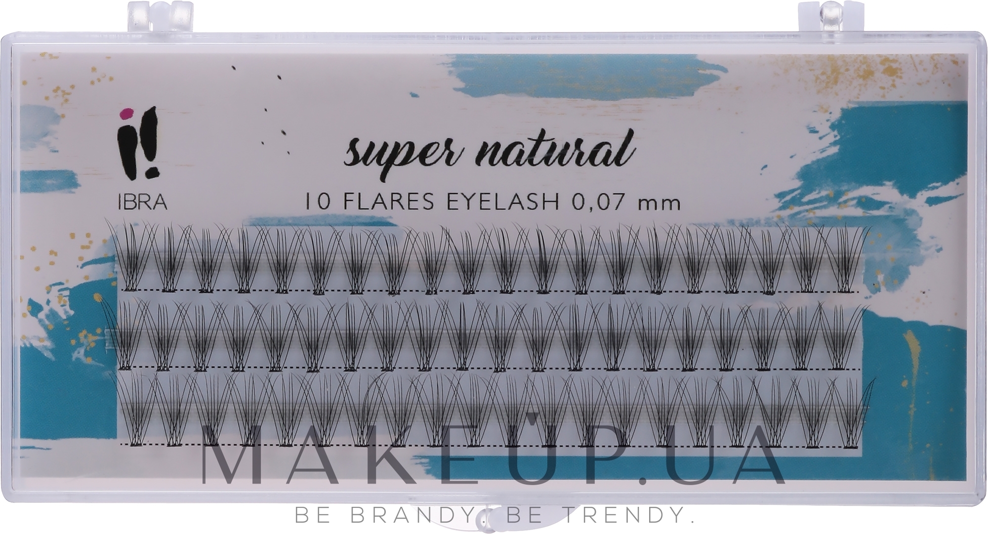 Накладные пучки ресниц, С 11 mm - Ibra 10 Flares Eyelash Super Natural — фото 60шт