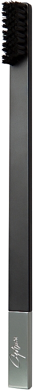 Зубна щітка м'яка, чорна матова зі сріблястим ковпачком - Apriori Slim — фото N2