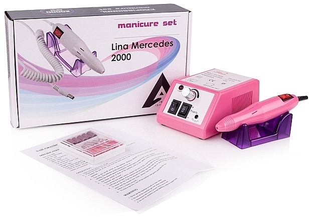 Фрезер для манікюру Lina Mercedes 20000, 12W/20000 об., рожевий - Nail Drill — фото N1