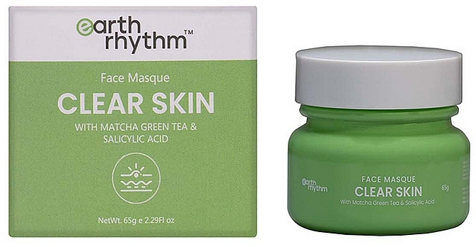 Маска для лица с зеленым чаем матча - Earth Rhythm Clear Skin Face Masque With Matcha Green Tea — фото N1