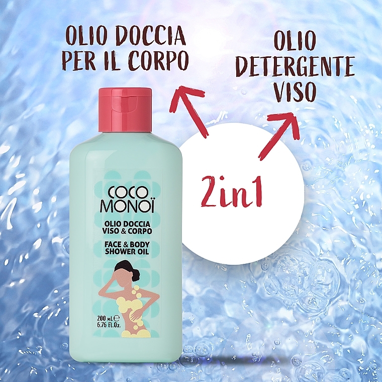 Очищувальна олія для обличчя й тіла - Coco Monoi Face & Body Shower Oil — фото N4