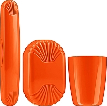 Парфумерія, косметика Набір туристичний, помаранчевий - Sanel Comfort II (cup/1pcs + toothbrush case/1pcs + soap case/1pcs)