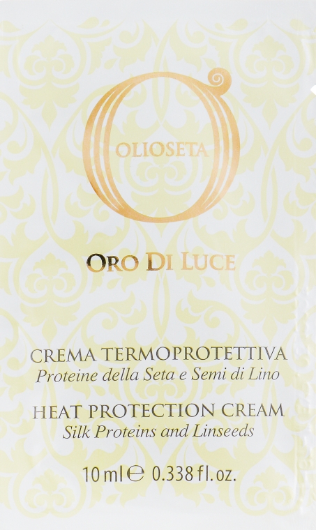 Крем термозахисний з протеїнами шовку та насінням льону –  Barex Italiana Olioseta Oro Di Luce Heat Protection Cream (мини) - Barex Italiana Olioseta Oro Di Luce Heat Protection Cream (міні)