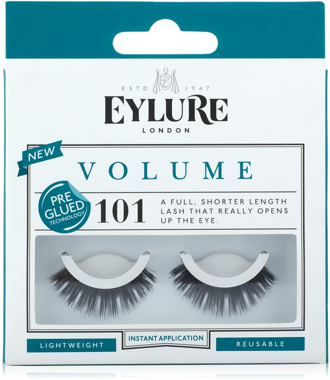 Накладные ресницы №101 в комплекте с клеем - Eylure Volume False Eyelashes No.101 — фото N1
