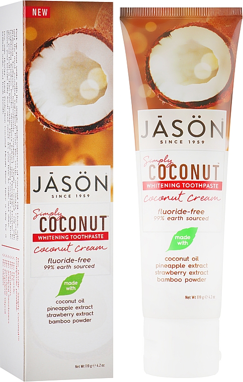 Отбеливающая зубная паста с маслом кокоса - Jason Natural Cosmetics Simply Coconut 