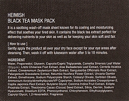 Успокаивающая маска для лица - Heimish Black Tea Mask Pack — фото N3