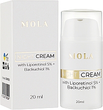 Антивіковий крем для обличчя з ліпоретинолом та бакучіолом - Mola Night Cream — фото N4